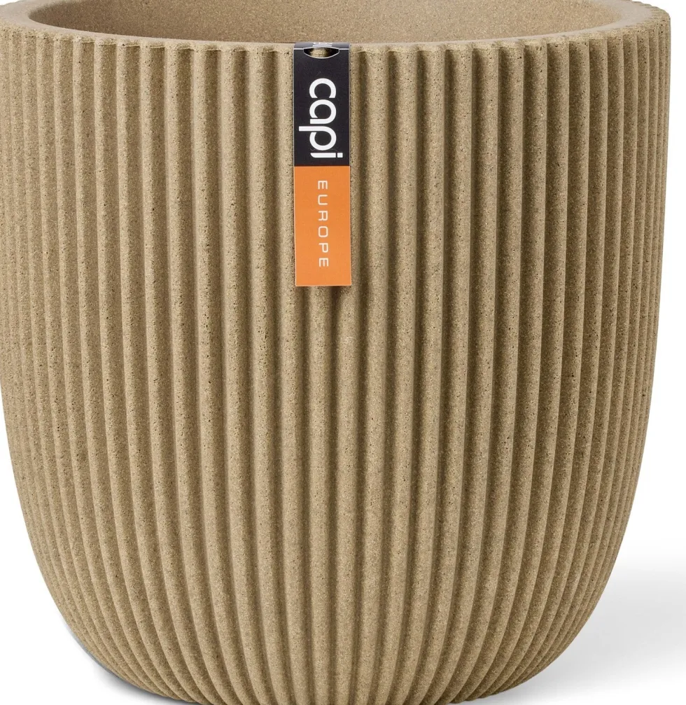 Capi Europe bloempot Groove beige D 43 H 41 cm