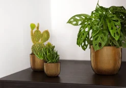 Capi Europe bloempot Groove goud D 14 H 13 cm