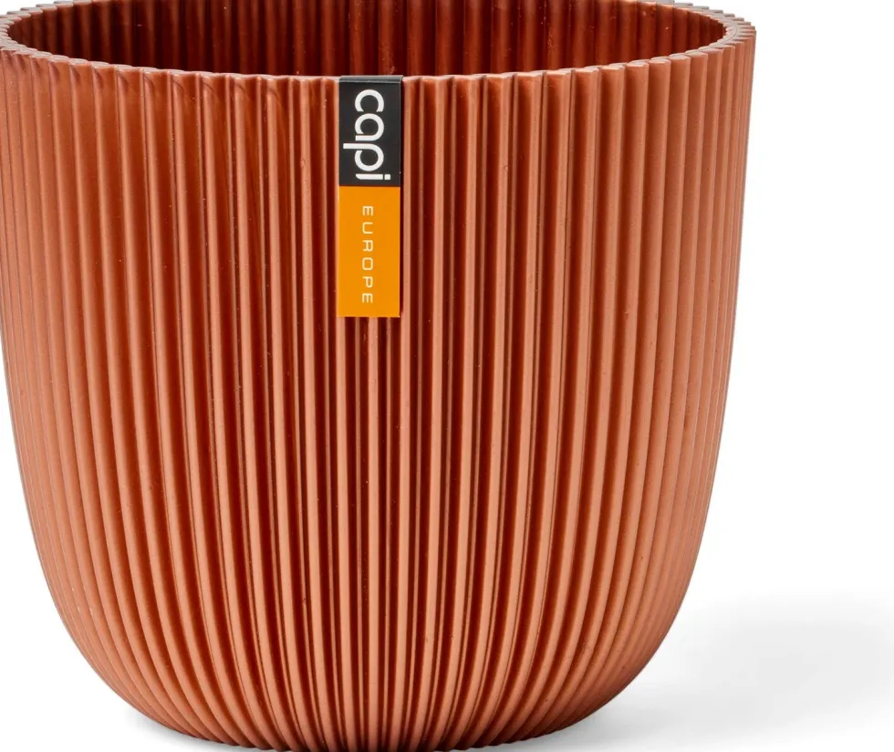 Capi Europe bloempot Groove koper D 25 H 23 cm