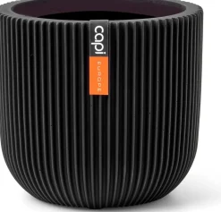 Capi Europe bloempot Groove zwart D 17,4 H 15,4 cm