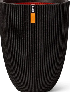 Capi Europe bloempot Groove zwart D 34 H 46 cm