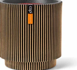 Capi Europe bloempot Groove zwart / goud D 35,6 H 38 cm