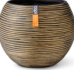 Capi Europe bloempot Nature-Rib goud / zwart D 12 H 10 cm