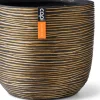 Capi Europe bloempot Nature-Rib goud / zwart D 23 H 21 cm
