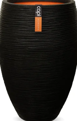 Capi Europe bloempot Nature-Rib zwart D 40 H 60 cm