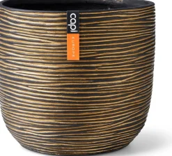 Capi Europe bloempot Nature-Rib goud / zwart D 14 H 12 cm