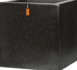 Capi Europe plantenbak Lux Terrazzo zwart 20 x 20 x 20 cm