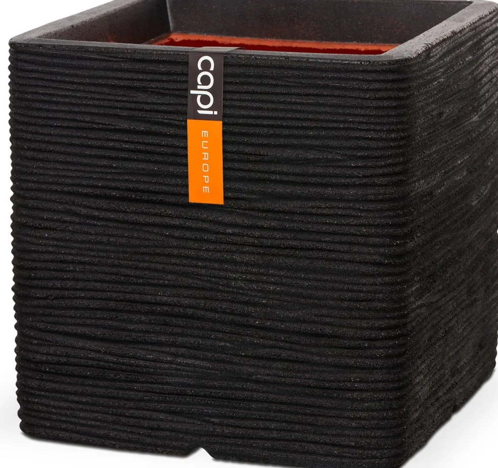 Capi Europe plantenbak Nature-Rib zwart 40 x 40 x 40 cm
