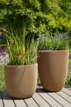 Capi Europe vaas Groove beige D 46 H 58 cm