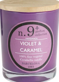 Cerabella geurkaars Violet & Caramel bloemig 40 uur D 8 H 12 cm