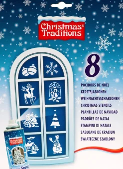 Christmas Traditions stencils 21 x 0,5 x 28 cm 8 stuks
