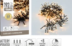 Clusterverlichting met 192 lampjes warm wit 1,4 m