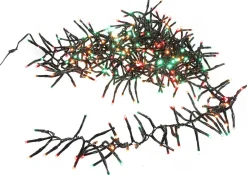 Clusterverlichting vlam effect met 384 lampjes multi color 2,4 m