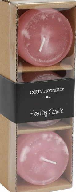Countryfield drijfkaars Bollie roze 5 uur 3 stuks