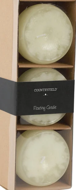 Countryfield drijfkaars Bollie crème 18 uur 3 stuks