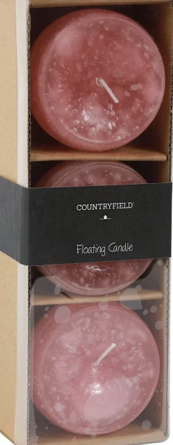 Countryfield drijfkaars Bollie roze 18 uur 3 stuks