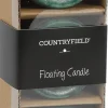 Countryfield drijfkaars Bollie groen 5 uur D 5 H 4 cm 3 stuks