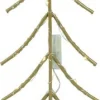 Countryfield kerstfiguur kerstboom Luna goud met 20 lampjes warm wit 7,9 x 12,5 x 30 cm
