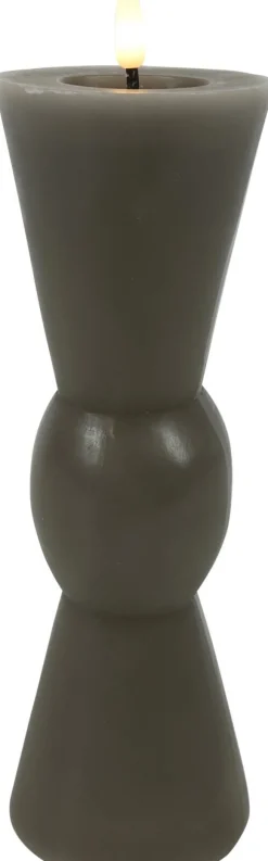 Countryfield LED kaars Lyon grijs D 8,8 H 27 cm