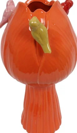 Countryfield vaas Tulip Bird oranje D 11 H 22 cm