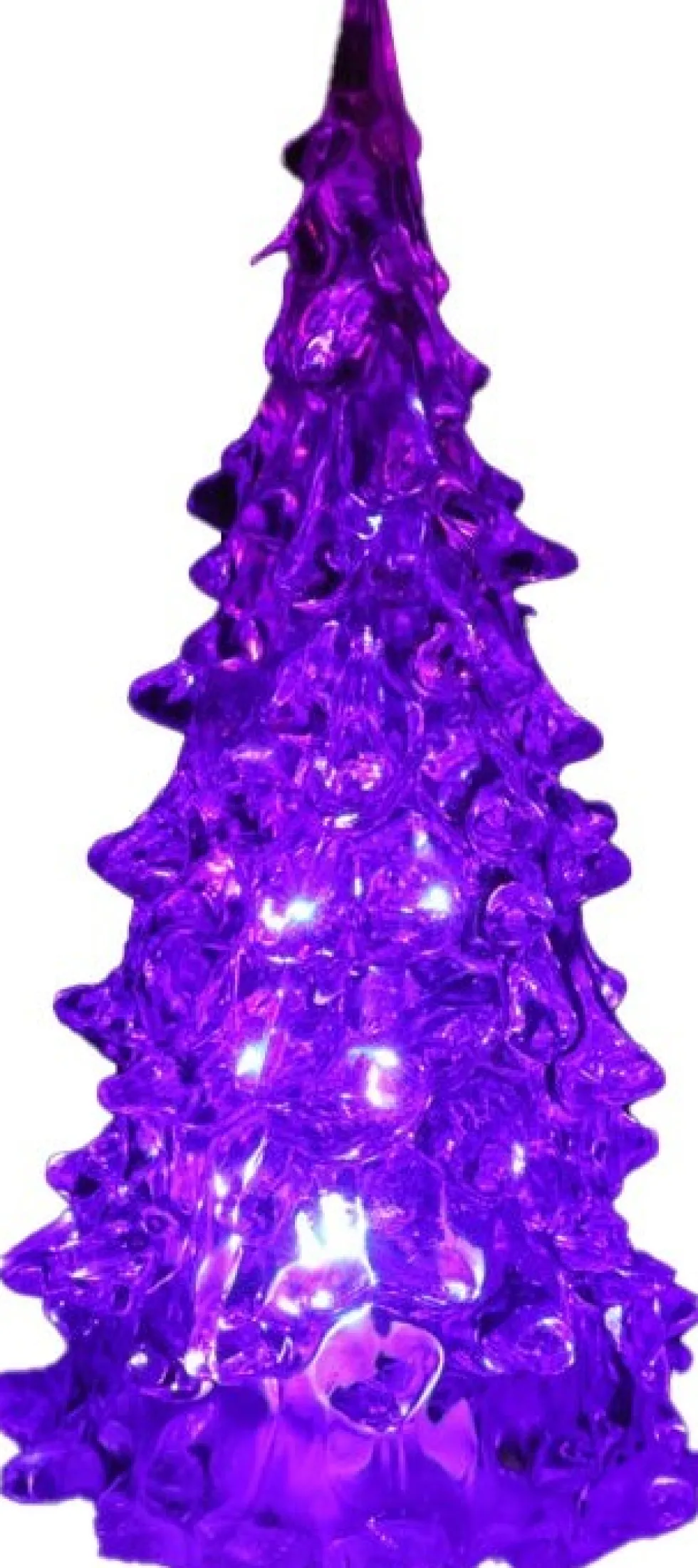 Decoratieboom Kindo transparant met verlichting gekleurd D 5,5 H 12 cm