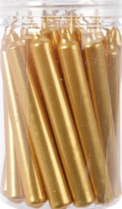 Decoris dinerkaarsen goud D 1,3 H 10,5 cm 22 stuks