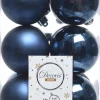 Decoris kerstbal blauw D 6 cm 12 stuks