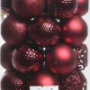 Decoris kerstbal bordeaux D 6 cm 37 stuks
