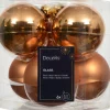 Decoris kerstbal brandy D 8 cm 6 stuks