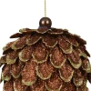 Decoris kerstbal bruin dennenappel D 8 cm