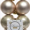 Decoris kerstbal crème D 4 cm 16 stuks