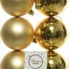 Decoris kerstbal goud D 8 cm 6 stuks