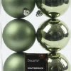 Decoris kerstbal groen D 8 cm 6 stuks