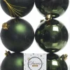 Decoris kerstbal groen D 8 cm 6 stuks