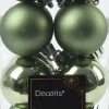 Decoris kerstbal groen D 4 cm 16 stuks