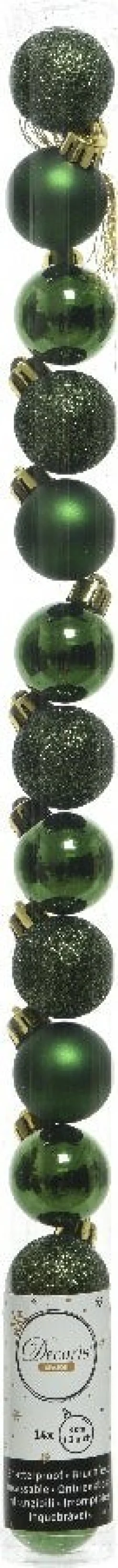 Decoris kerstbal groen D 3 cm 14 stuks