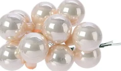 Decoris kerstballen kerststukje parelwit D 2,5 cm