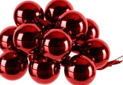Decoris kerstballen kerststukje rood D 2,5 cm