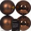 Decoris kerstbal Marilene espresso D 10 H 10 cm 4 stuks