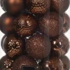 Decoris kerstbal Marilene espresso D 6 H 6 cm 37 stuks