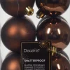 Decoris kerstbal Marilene espresso D 6 H 6 cm 12 stuks