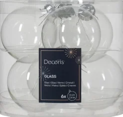 Decoris kerstbal Marilene transparant D 6 H 6 cm 6 stuks