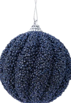 Decoris kerstbal nachtblauw D 8 cm