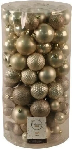 Decoris kerstbal parelwit D 4 / 6 / 8 cm 100 stuks