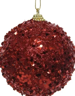 Decoris kerstbal rood D 8 cm