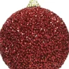 Decoris kerstbal rood met kralen D 8 cm