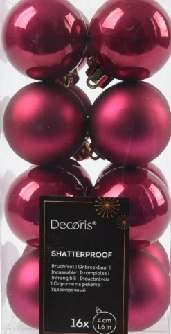 Decoris kerstbal roze D 4 cm 16 stuks