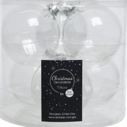 Decoris kerstbal transparant D 8 cm 6 stuks