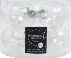 Decoris kerstbal transparant D 6 cm 10 stuks