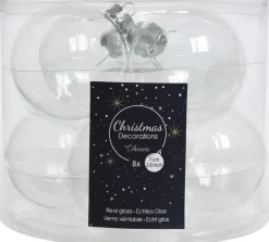 Decoris kerstbal transparant D 7 cm 8 stuks